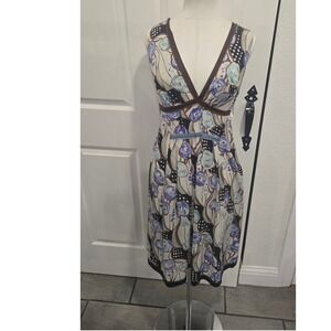 NWT Alberta Ferretti Floral Silk Blend Dress Made in Italy-6